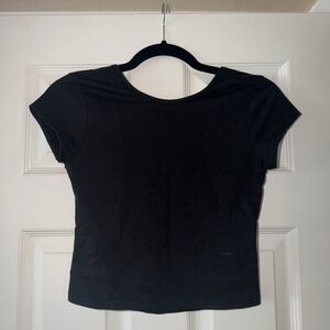 Edikted- Black Women's Short Sleeve Tee - Open back